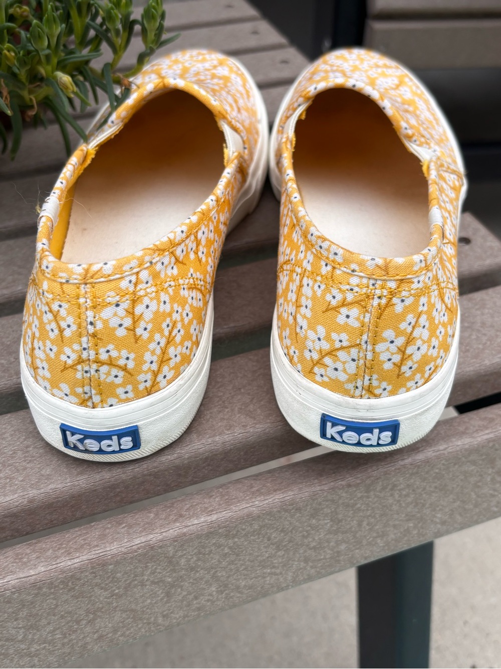 Keds Yellow Floral Slip-On Sneakers - Picture 2 of 6